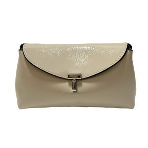 Toteme Mini T Lock Clutch in Milk